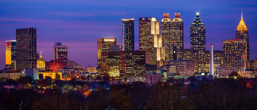 Atlanta skyline at dusk