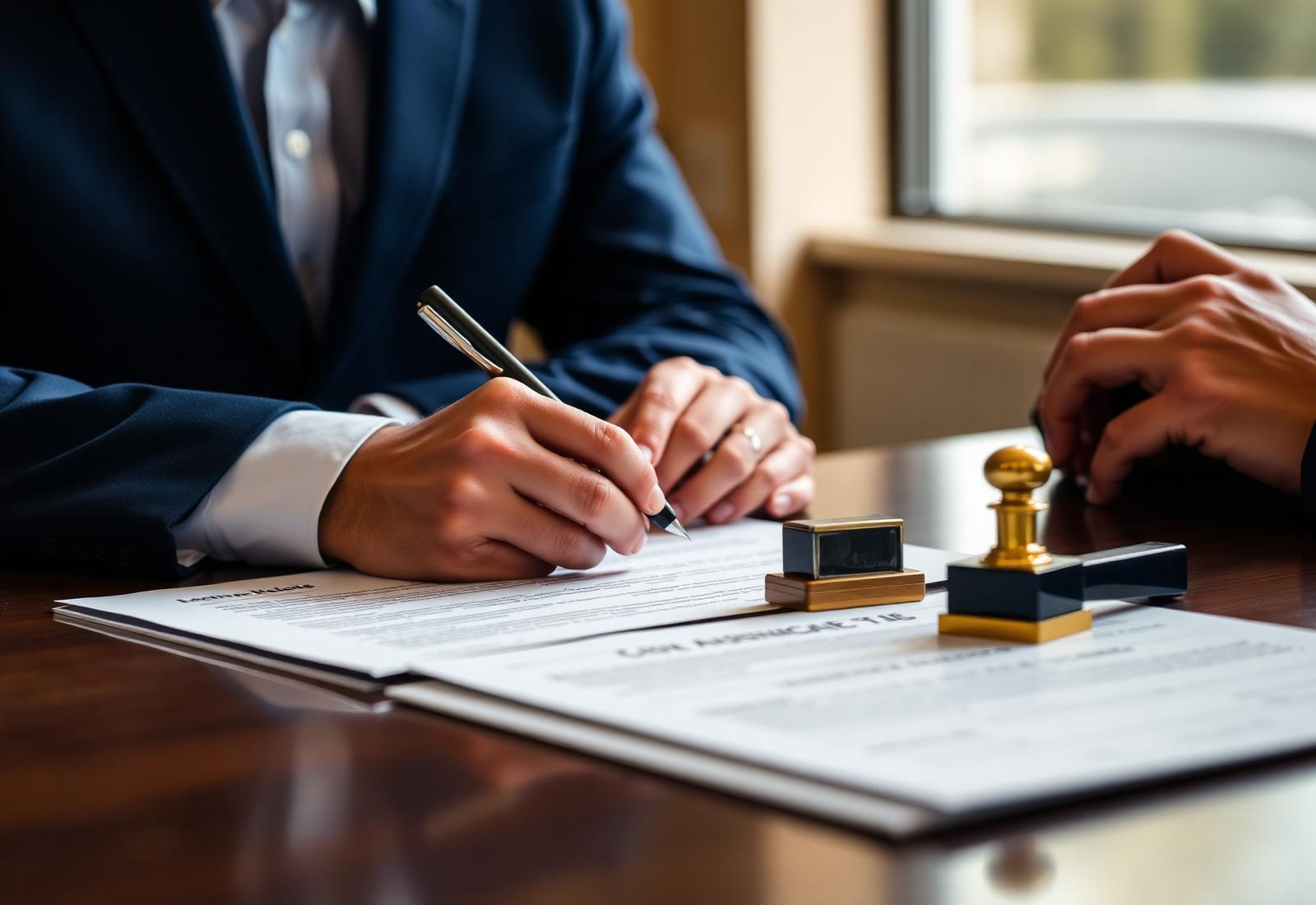 Notary signing documents