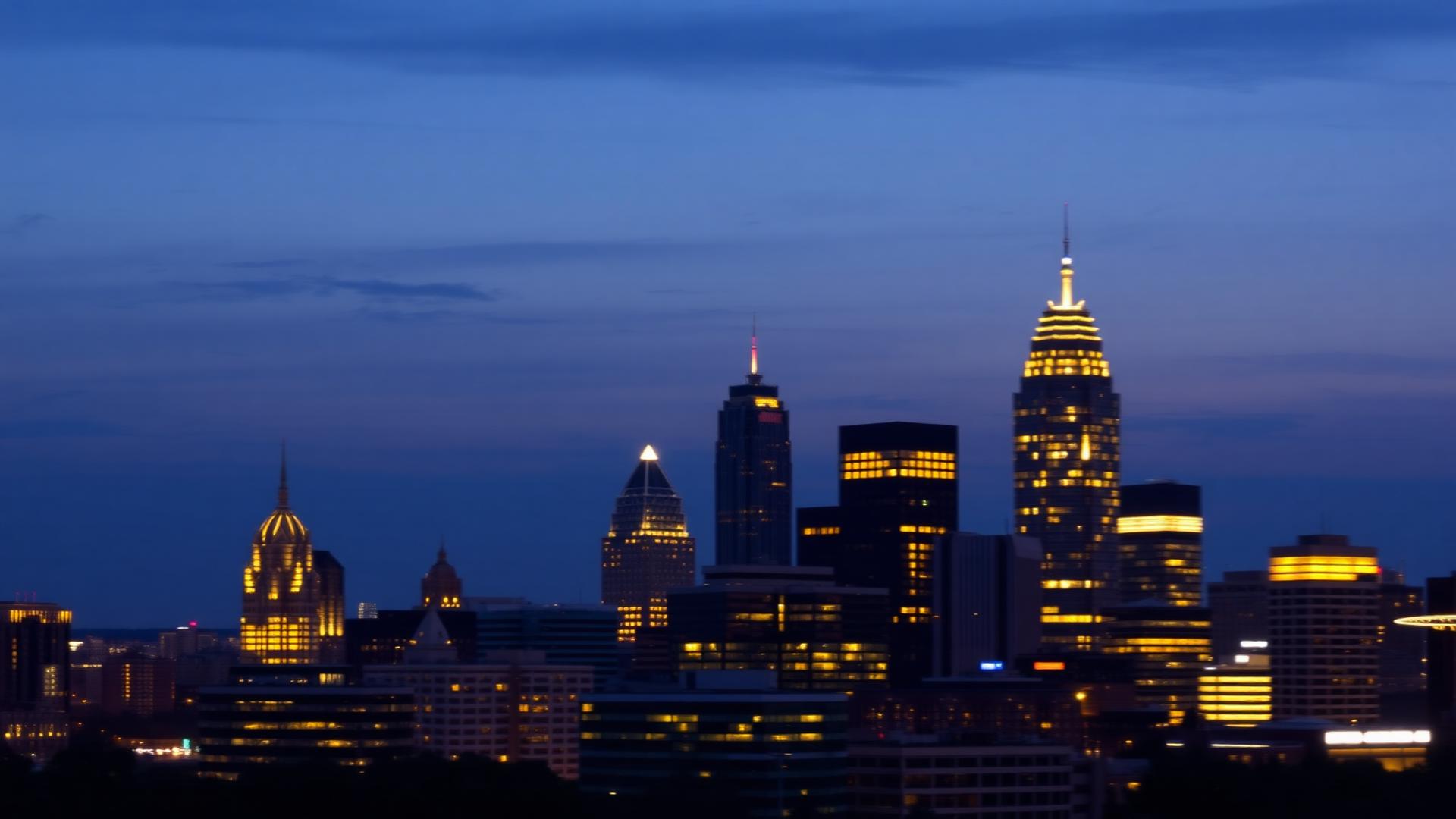 Atlanta skyline at dusk